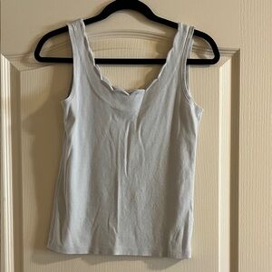 J. Crew Women's Scallop Neck Tank Top - Pale Blue